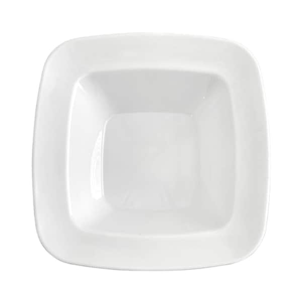 Smarty Had A Party 5 oz. Solid White Rounded Square Disposable Plastic Dessert Bowls (120 Bowls), 120PK 4835WH-CASE - main